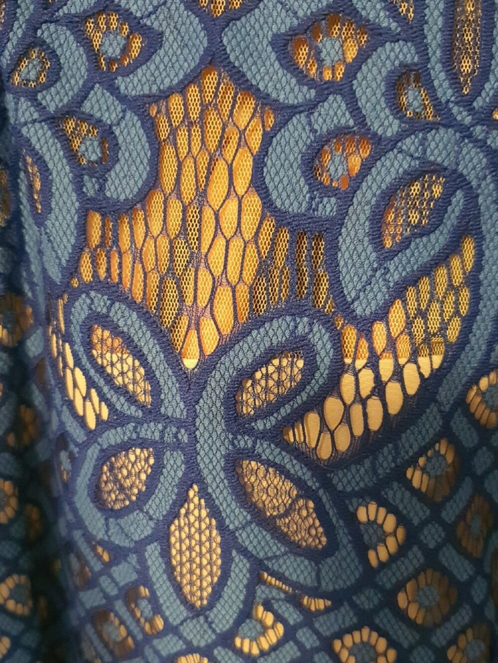 Relish Brand Blue Lace Overlay Women's Dress Size M View 6